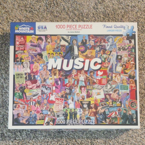 White Mountain Vibrant Music Collage Puzzle - Picture 1 of 7